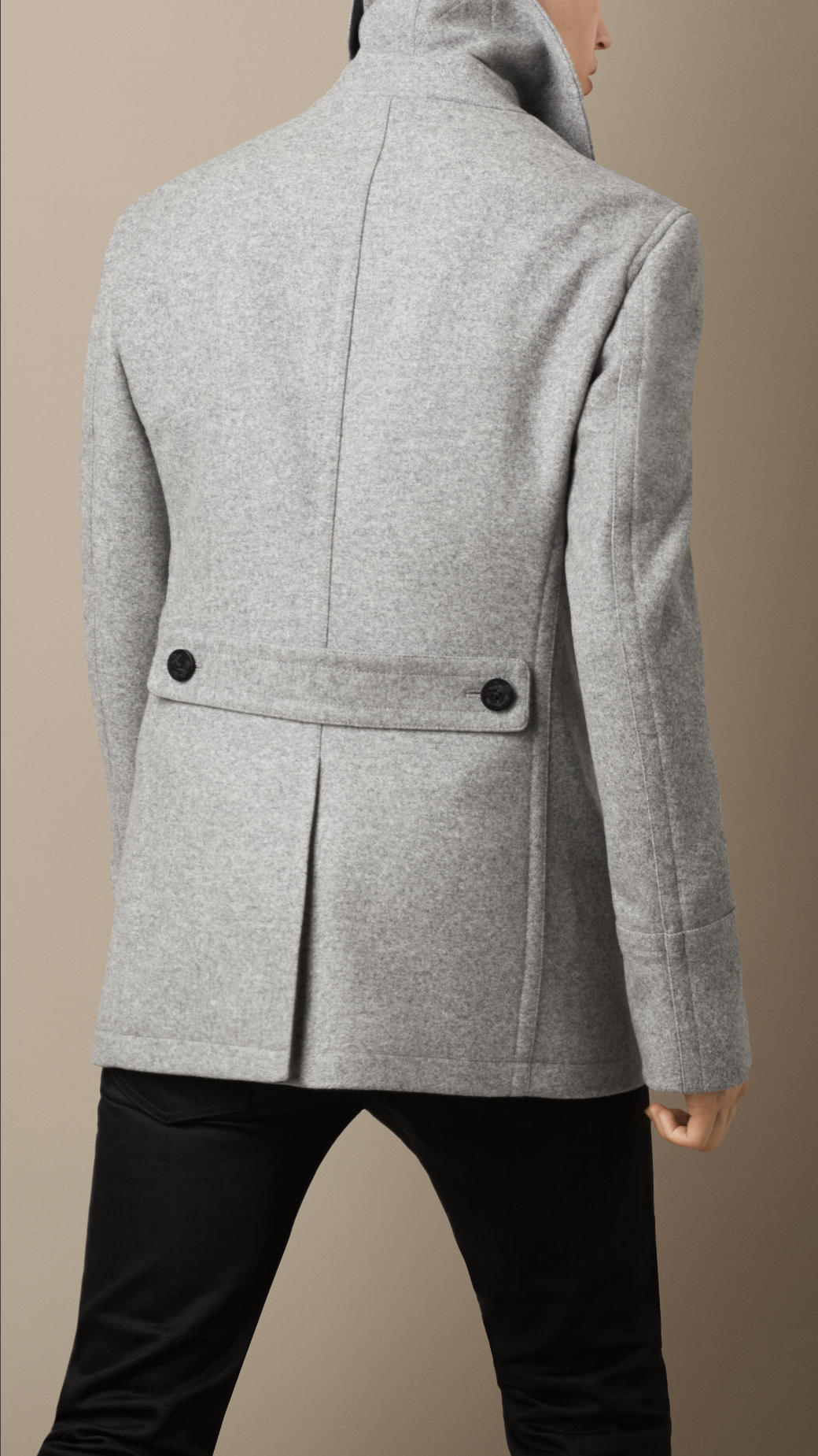 Lyst - Burberry Wool Cashmere Pea Coat in Gray for Men
