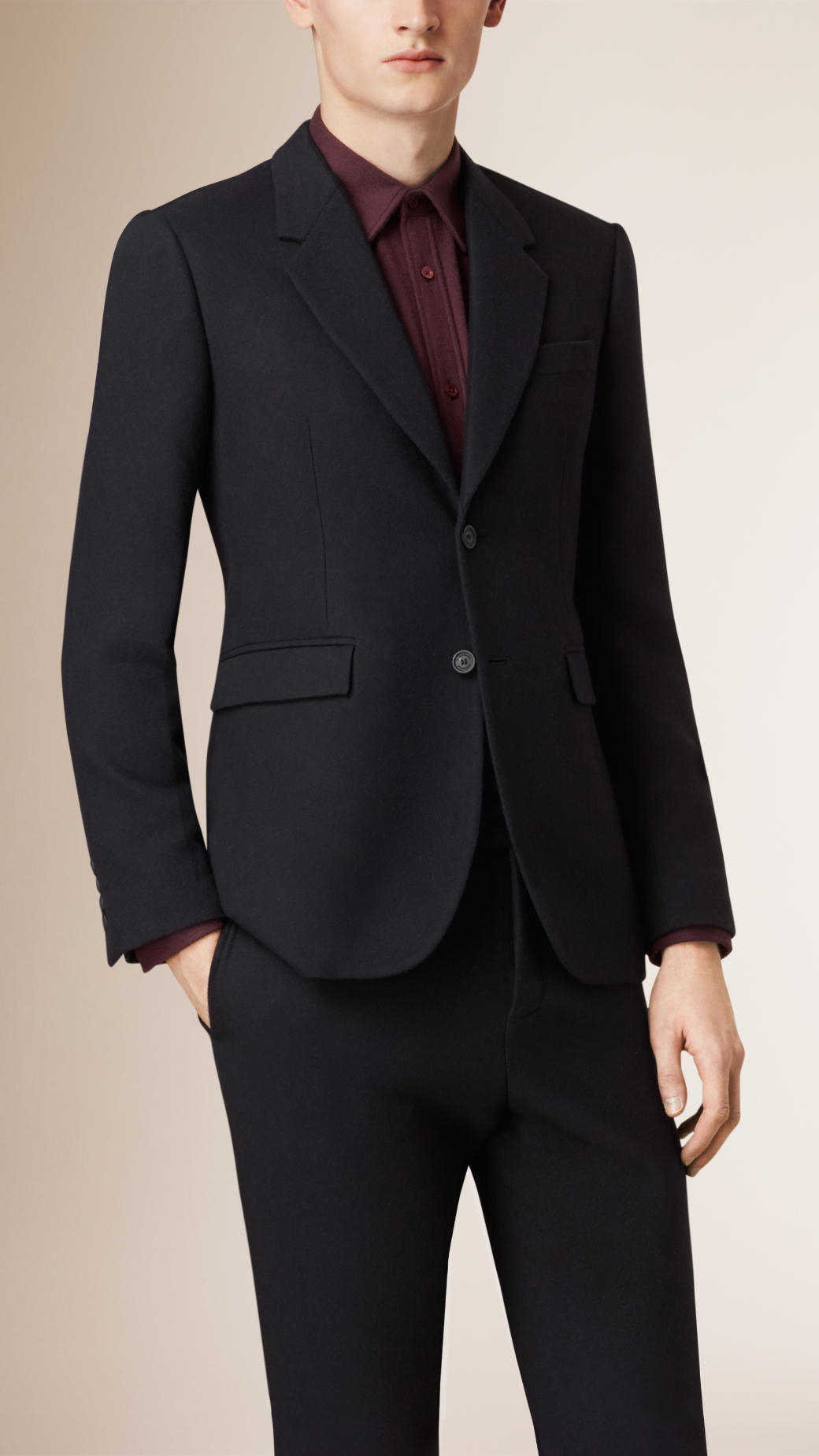 Lyst - Burberry Cashmere Wool Tailored Blazer in Black for Men