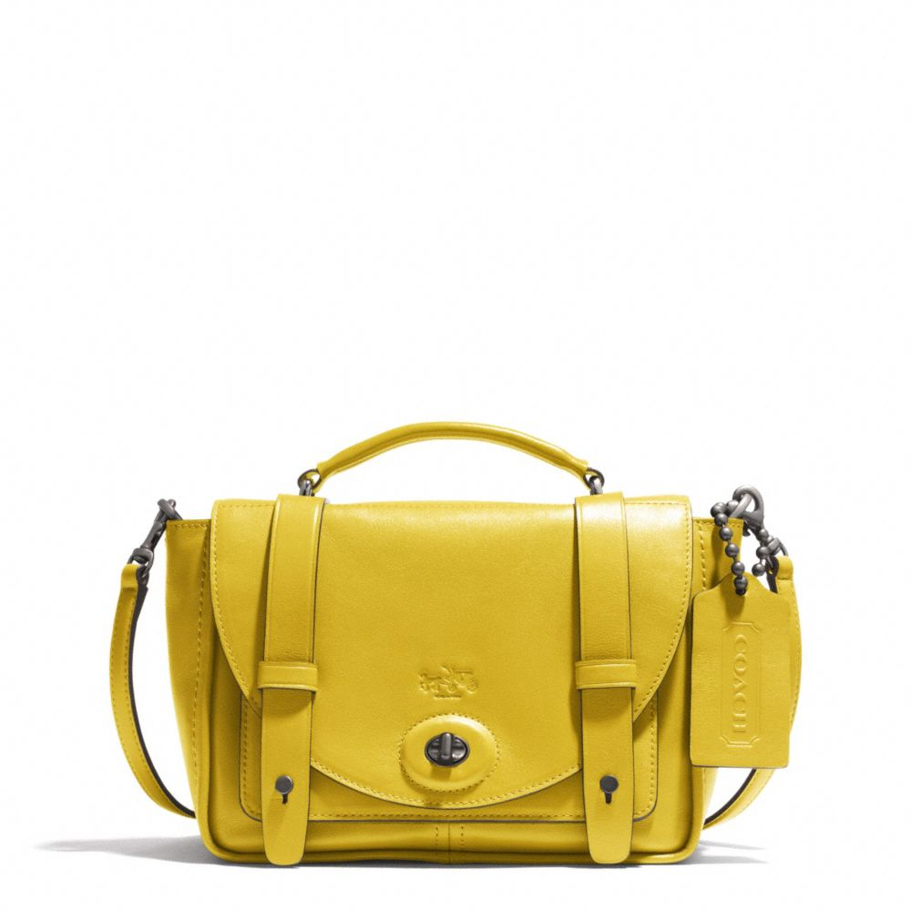 Lyst Coach Bleecker Mini Brooklyn Messenger Bag In Leather Yellow Gallery