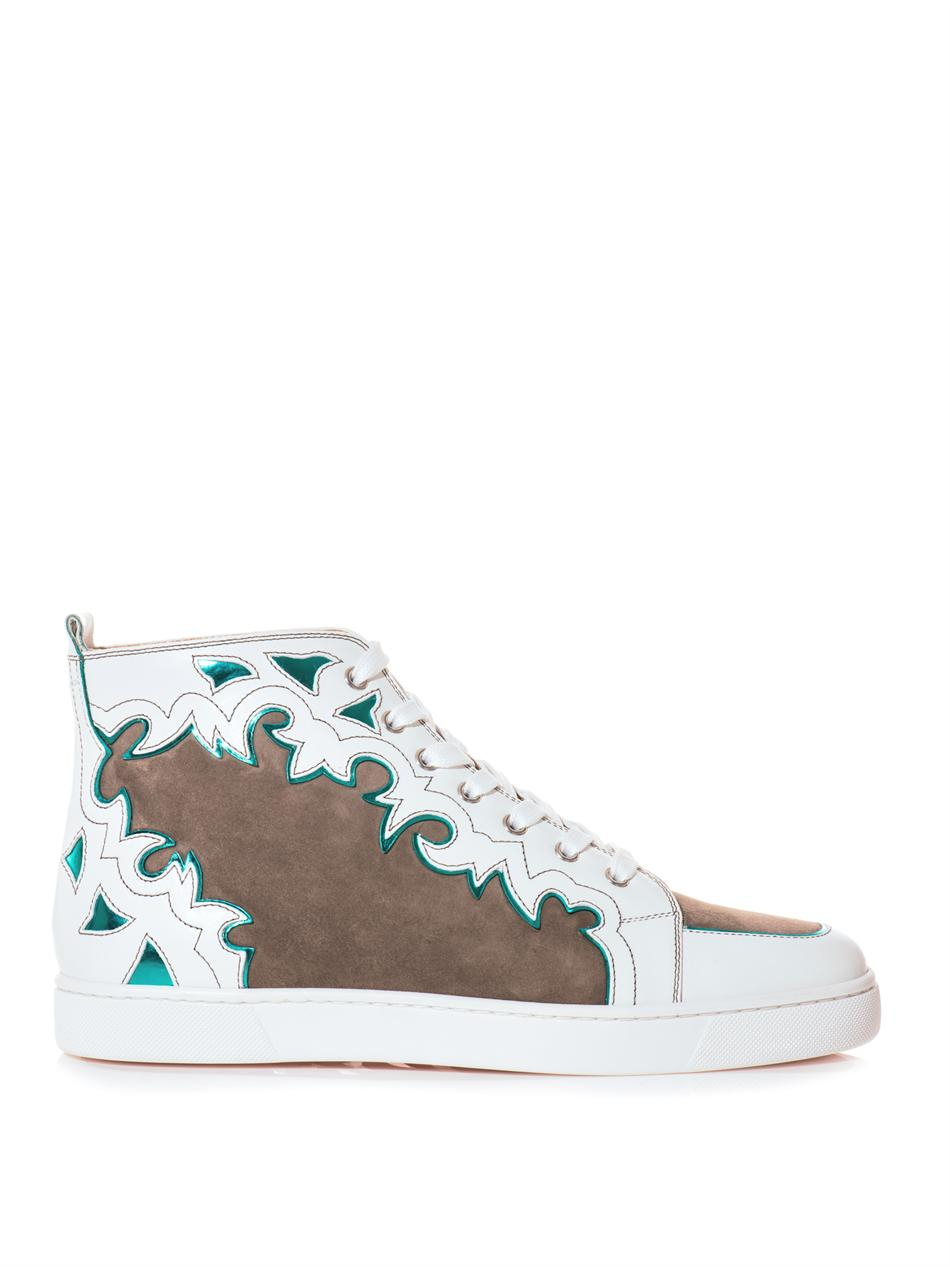 Christian louboutin Arizona Leather and Suede Trainers in Brown ...  