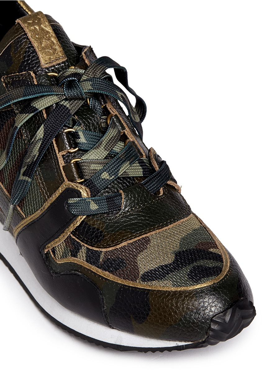 Lyst Ash �dean� Camouflage Print Leather Wedge Sneakers Lyst Ash �dean� Camouflage Print Leather Wedge Sneakers
