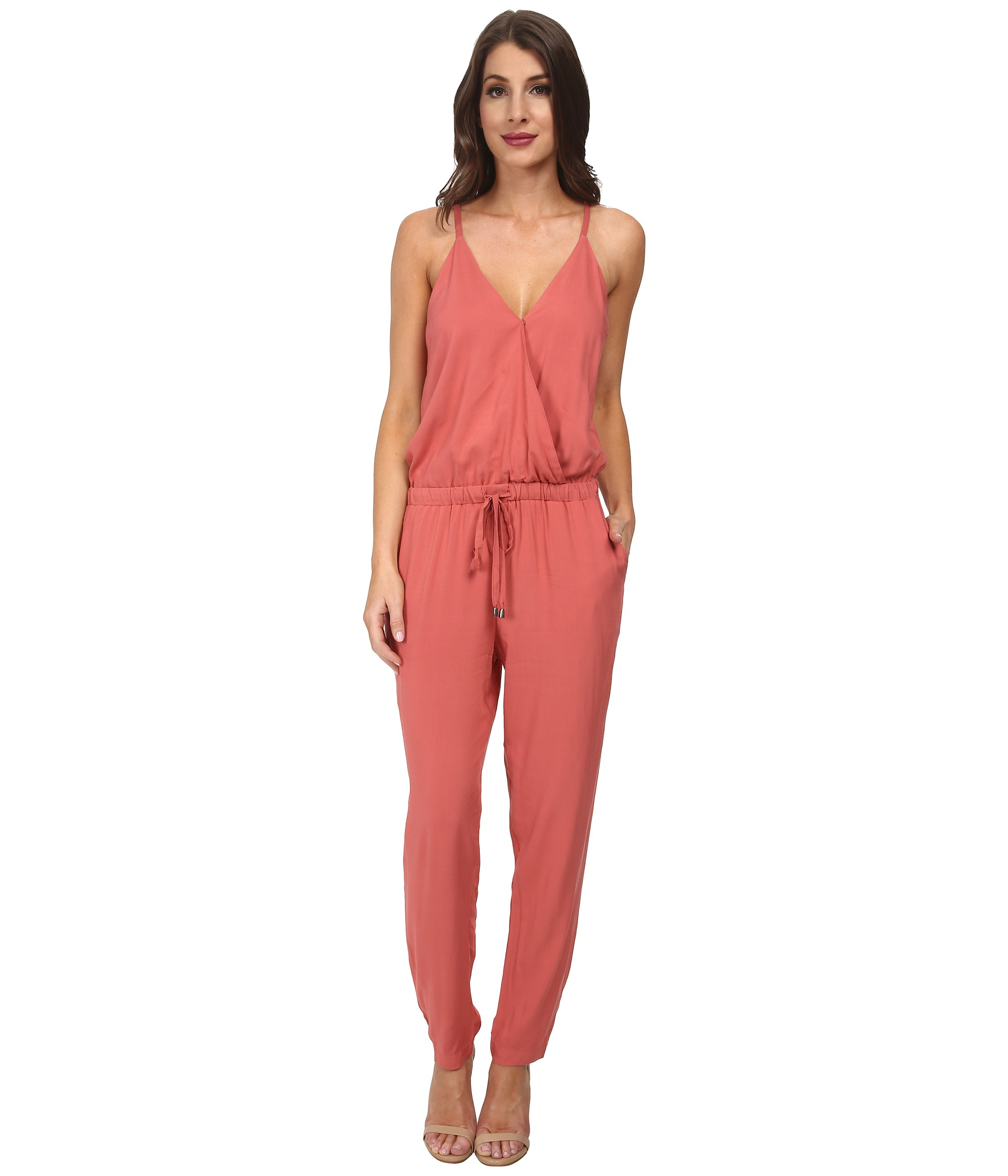 Lyst - Splendid Rayon Voile Crossover Jumpsuit in Brown