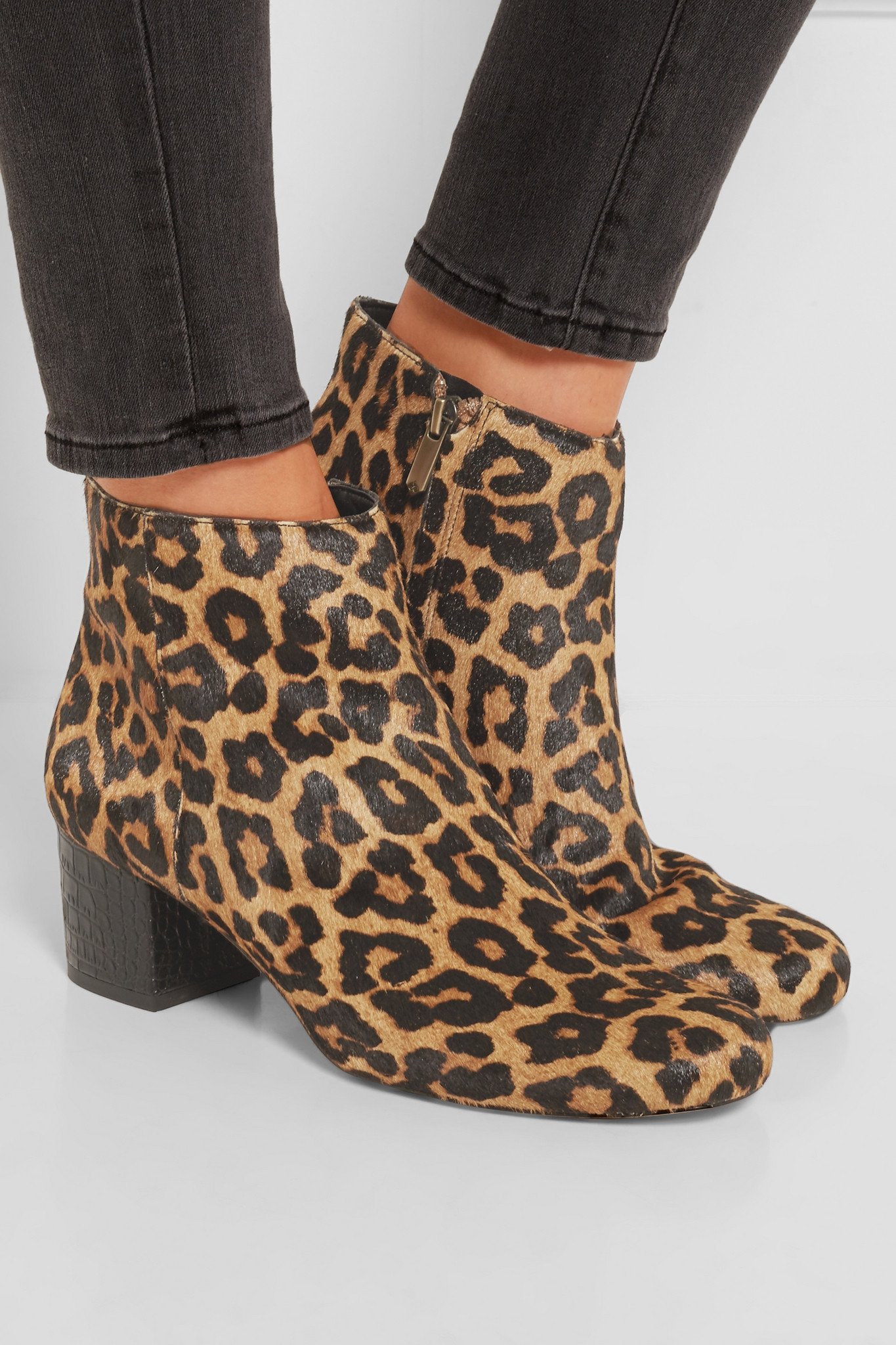 Sam Edelman Edith Leopard Print Calf Hair Ankle Boots Lyst 2108