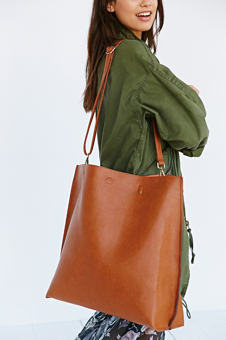 Lyst Urban Outers Oversized Reversible Vegan Leather Tote Bag Gallery