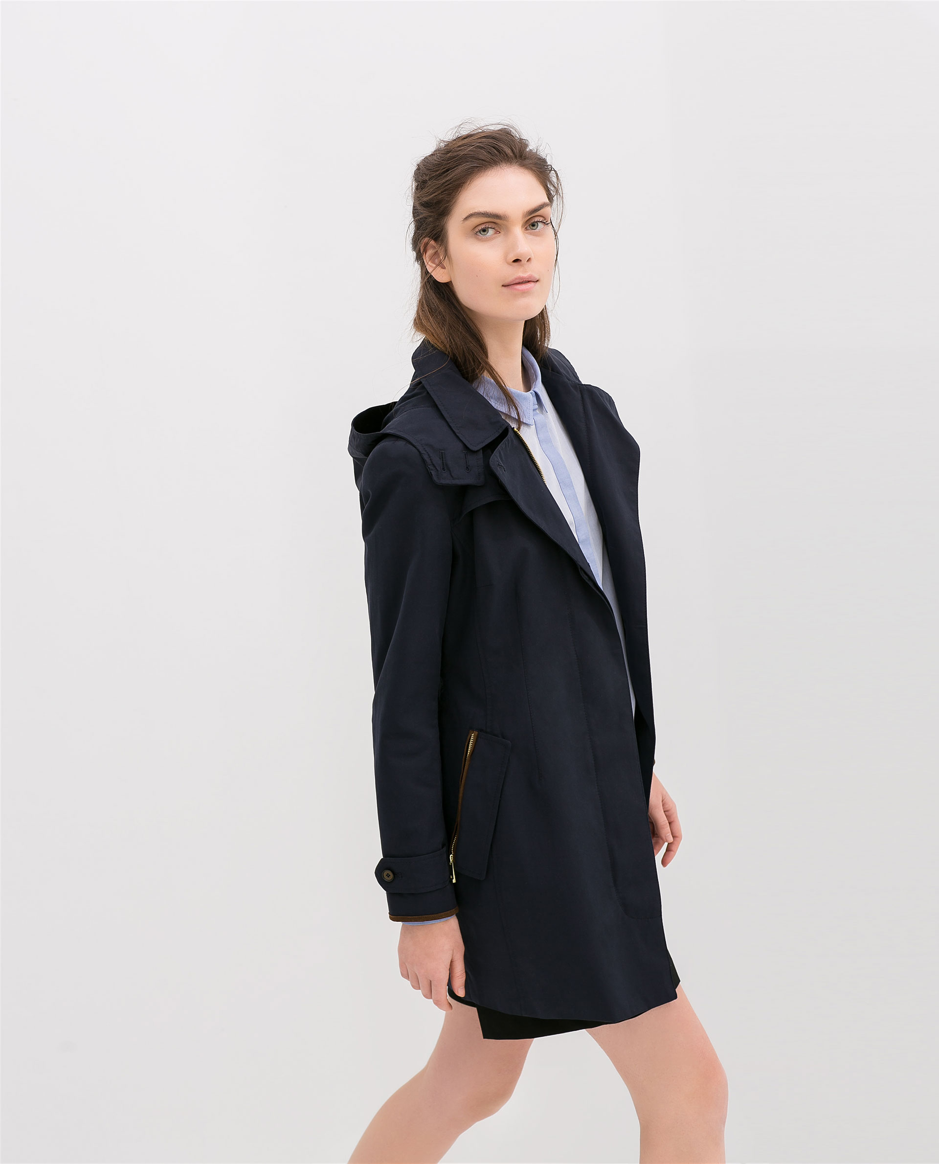Zara Peplum Trench Coat In Natural Lyst Gallery