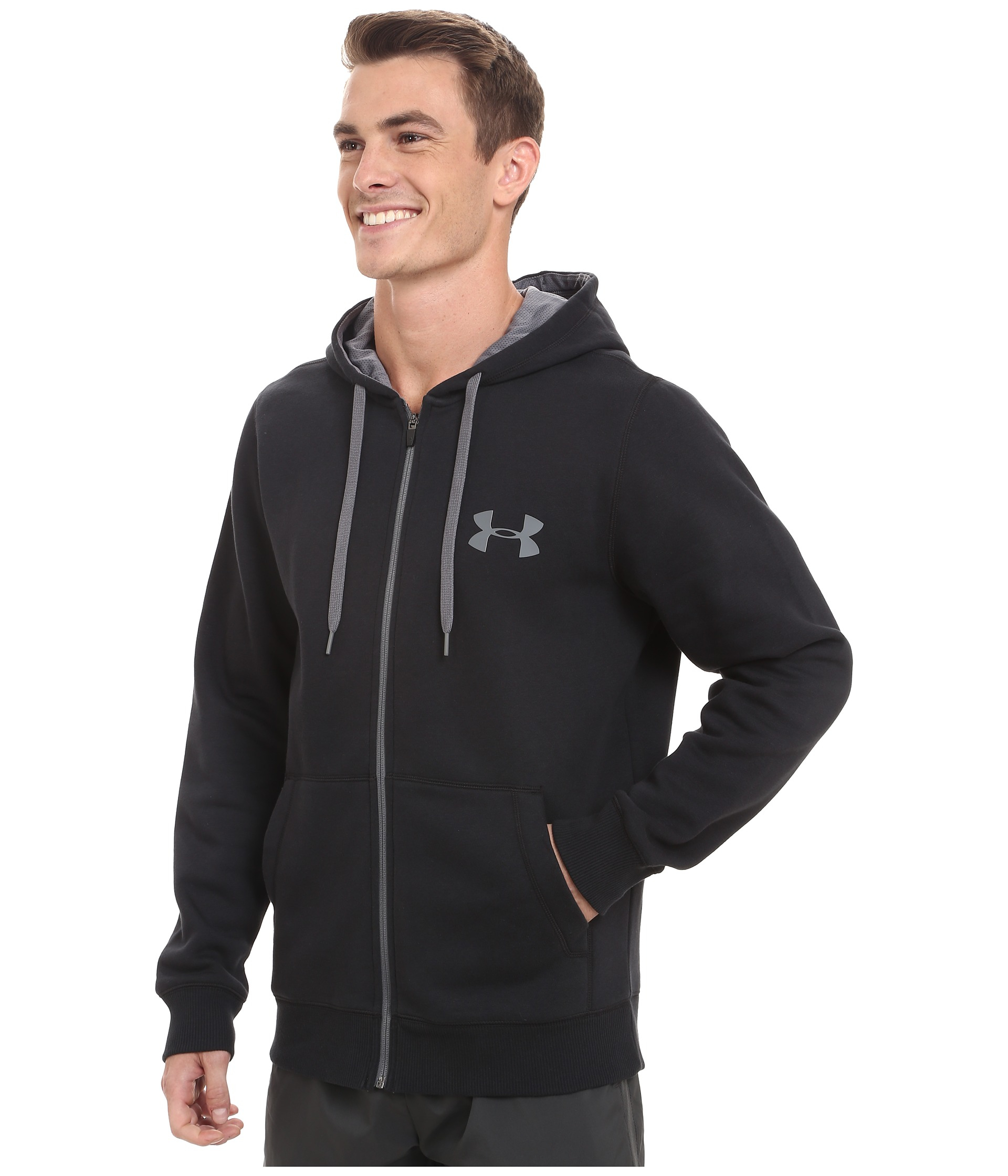 Under Armour | Black Ua Rival Cotton Full Zip Hoodie for Men | Lyst