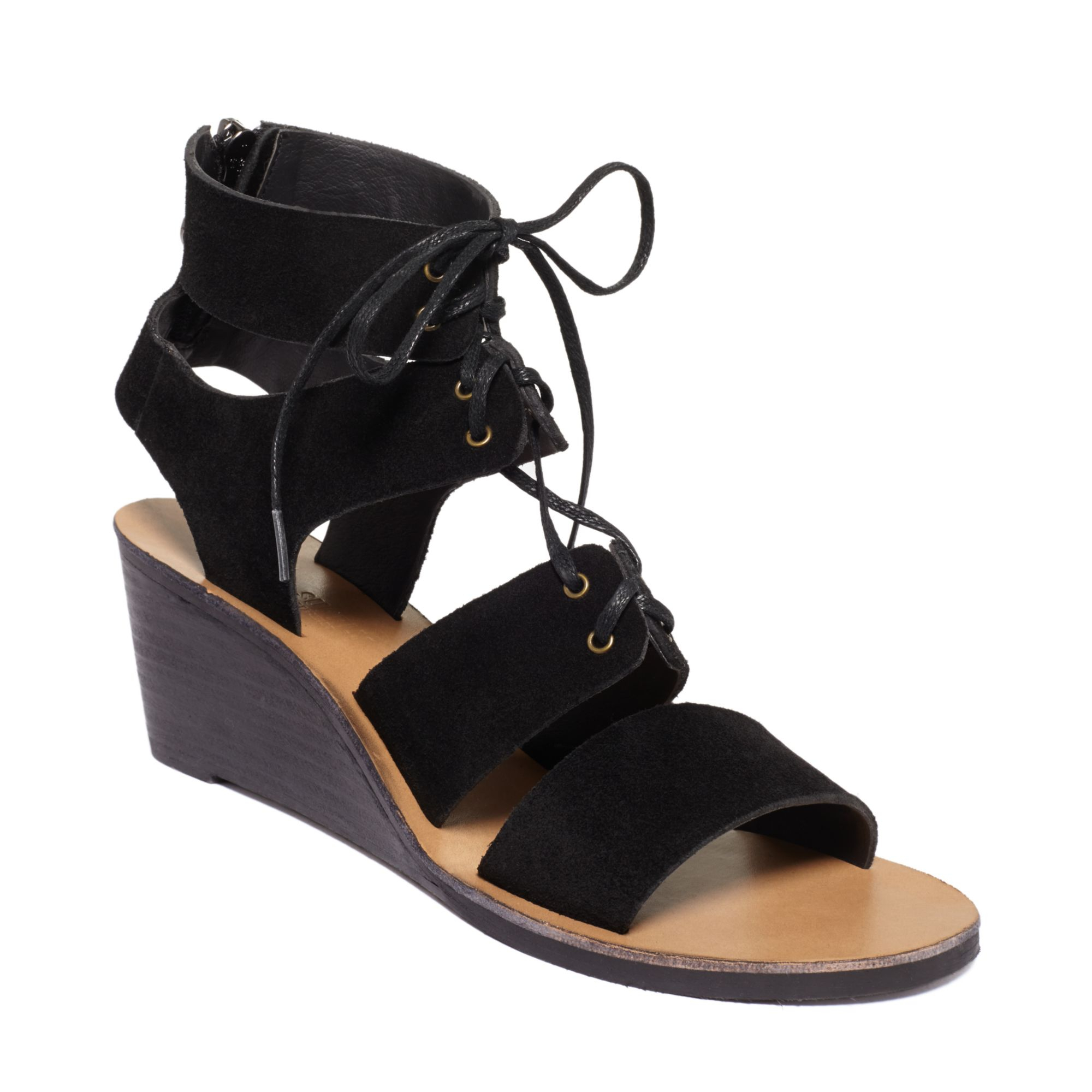 Denim & Supply Ralph Lauren Denim Supply Leni Wedge Sandals in Black | Lyst