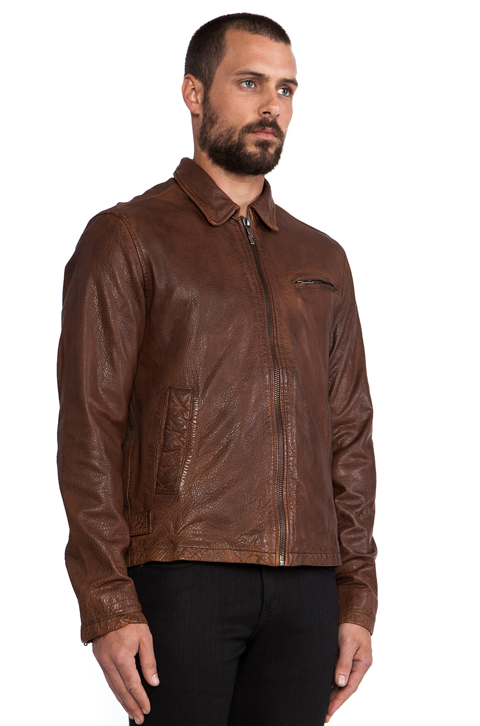 Lyst - Nudie Jeans Ervin 50s Leather Jacket in Brown for Men
