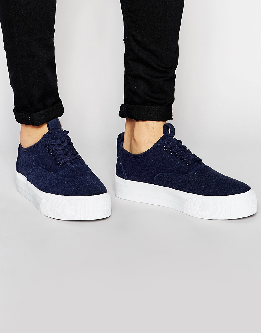 Asos Mens Sneakers Faux Suede With Chunky Sole Navy - Sneakers Asos Mens Sneakers Faux Suede With Chunky Sole Navy - Sneakers