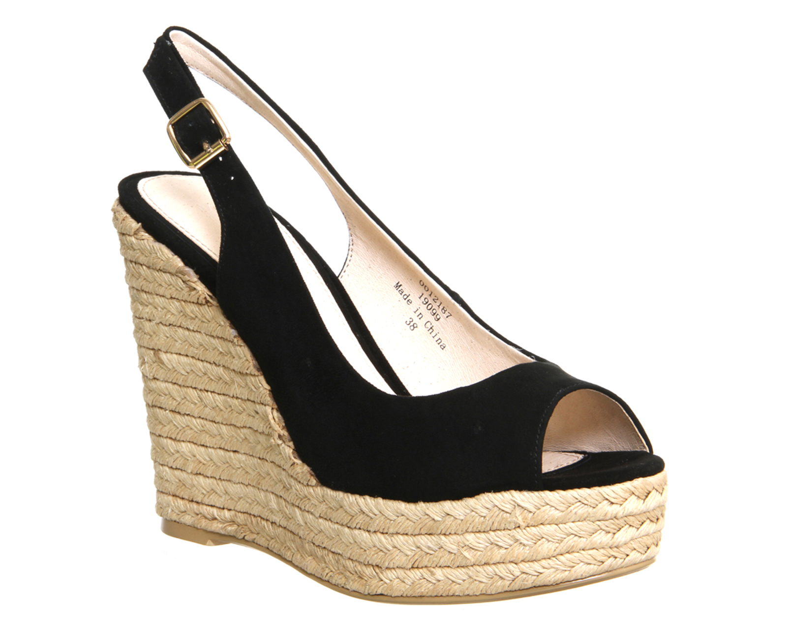 Office Palm Slingback Espadrille Wedges in Black | Lyst