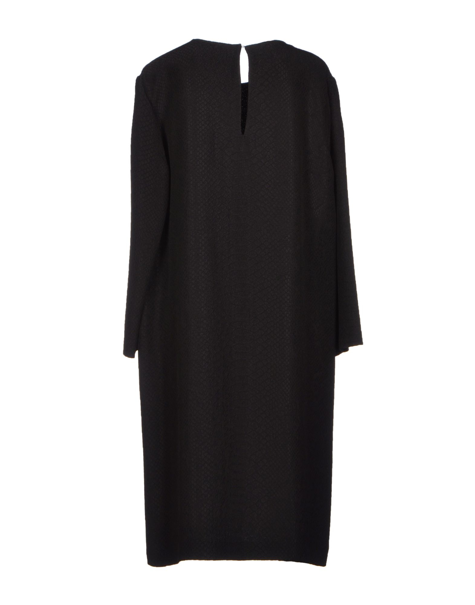 Stella mccartney Plain Weave Jacquard Black Knee Length Dress in Black ...