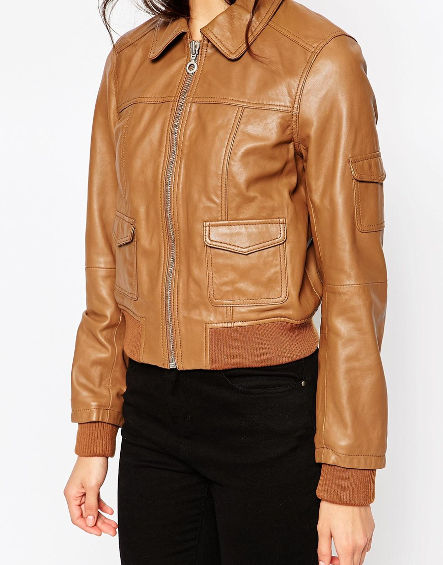 Lyst Urbancode Leather Bomber Jacket In Brown   Urbancode Tan Leather Bomber Jacket Brown Product 1 006955947 Normal 