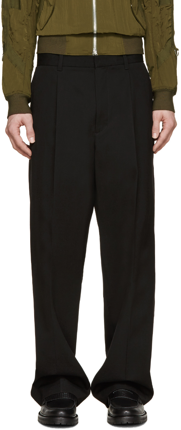 wide leg pleated pants mens