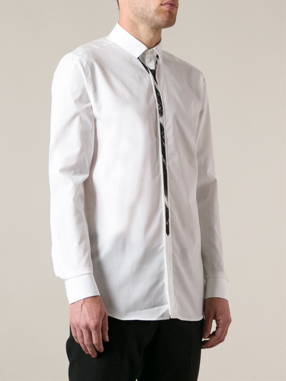 Lyst - Neil Barrett Tie Print Shirt in White for Men