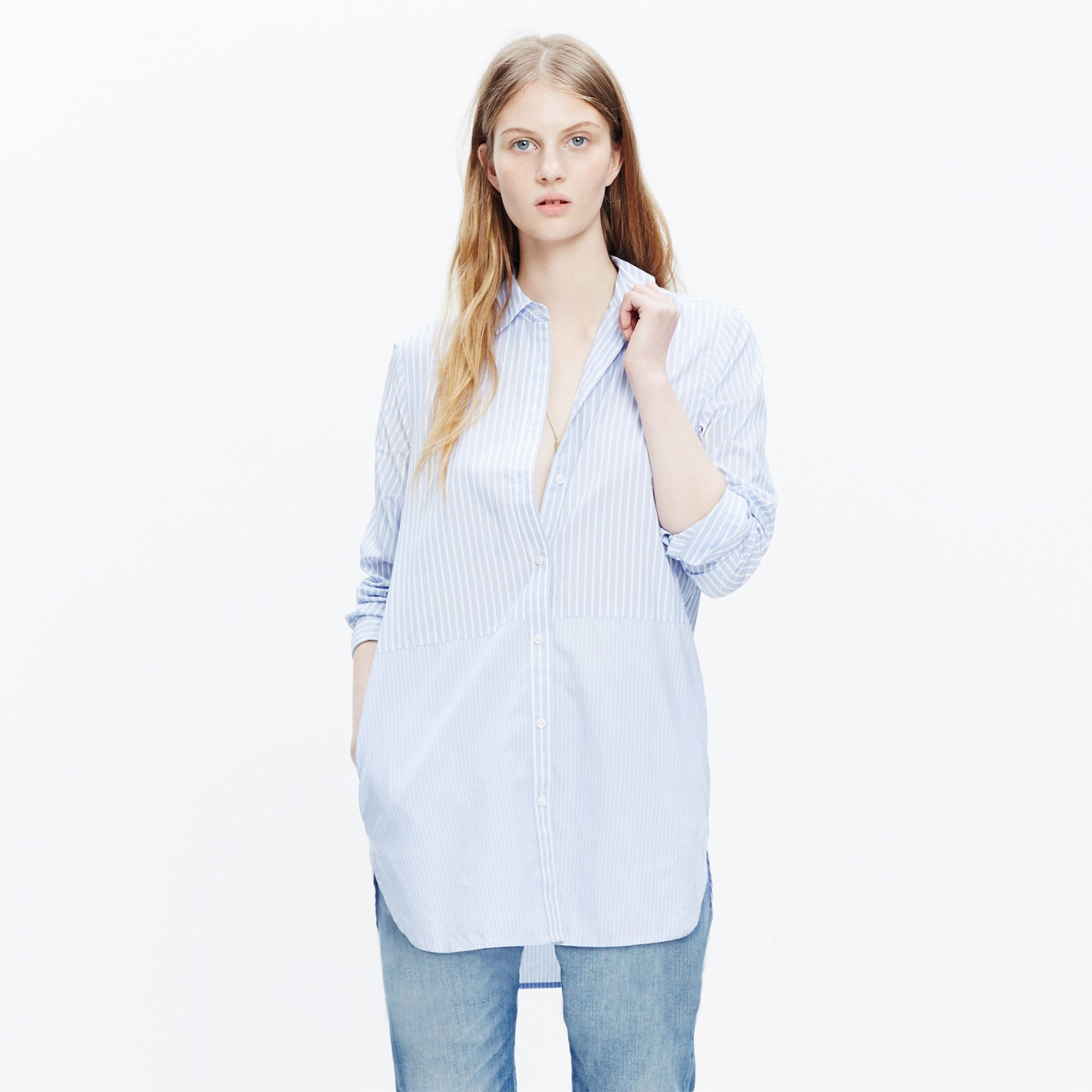 button down cotton tunic