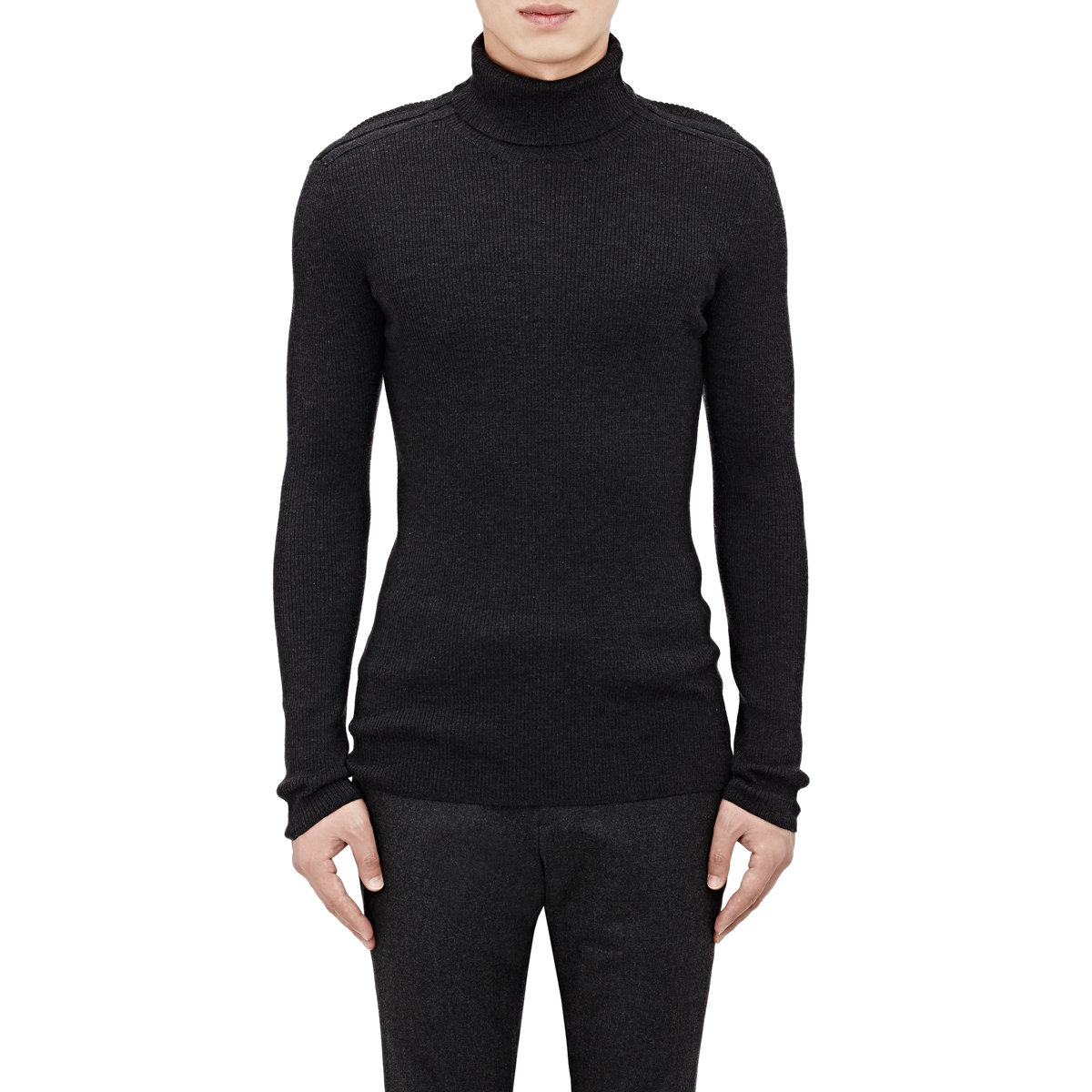 Lyst John varvatos Ribbed Turtleneck Sweater in Gray for Men