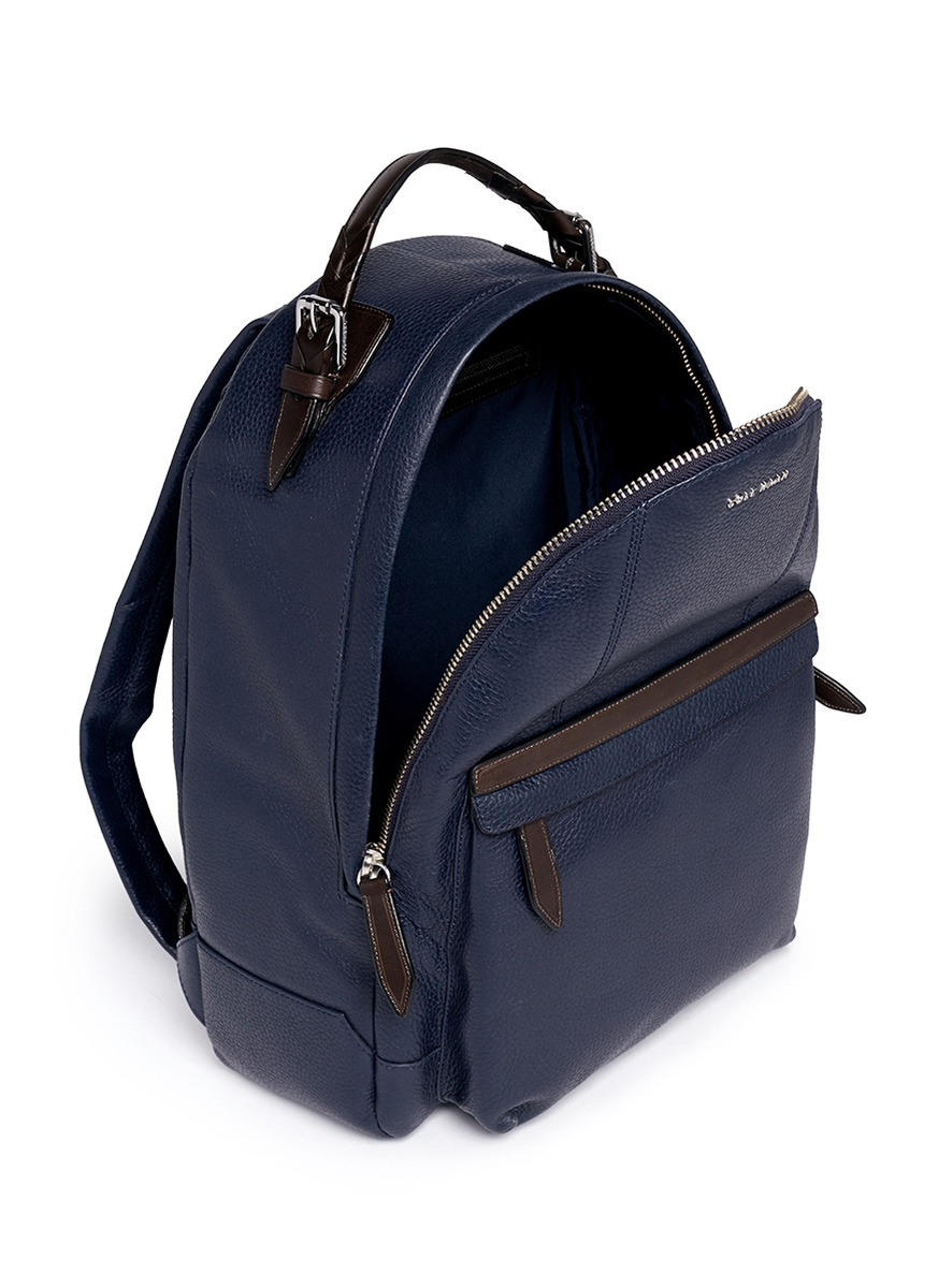 Cole haan 'Truman' Grainy Leather Backpack in Blue for Men | Lyst