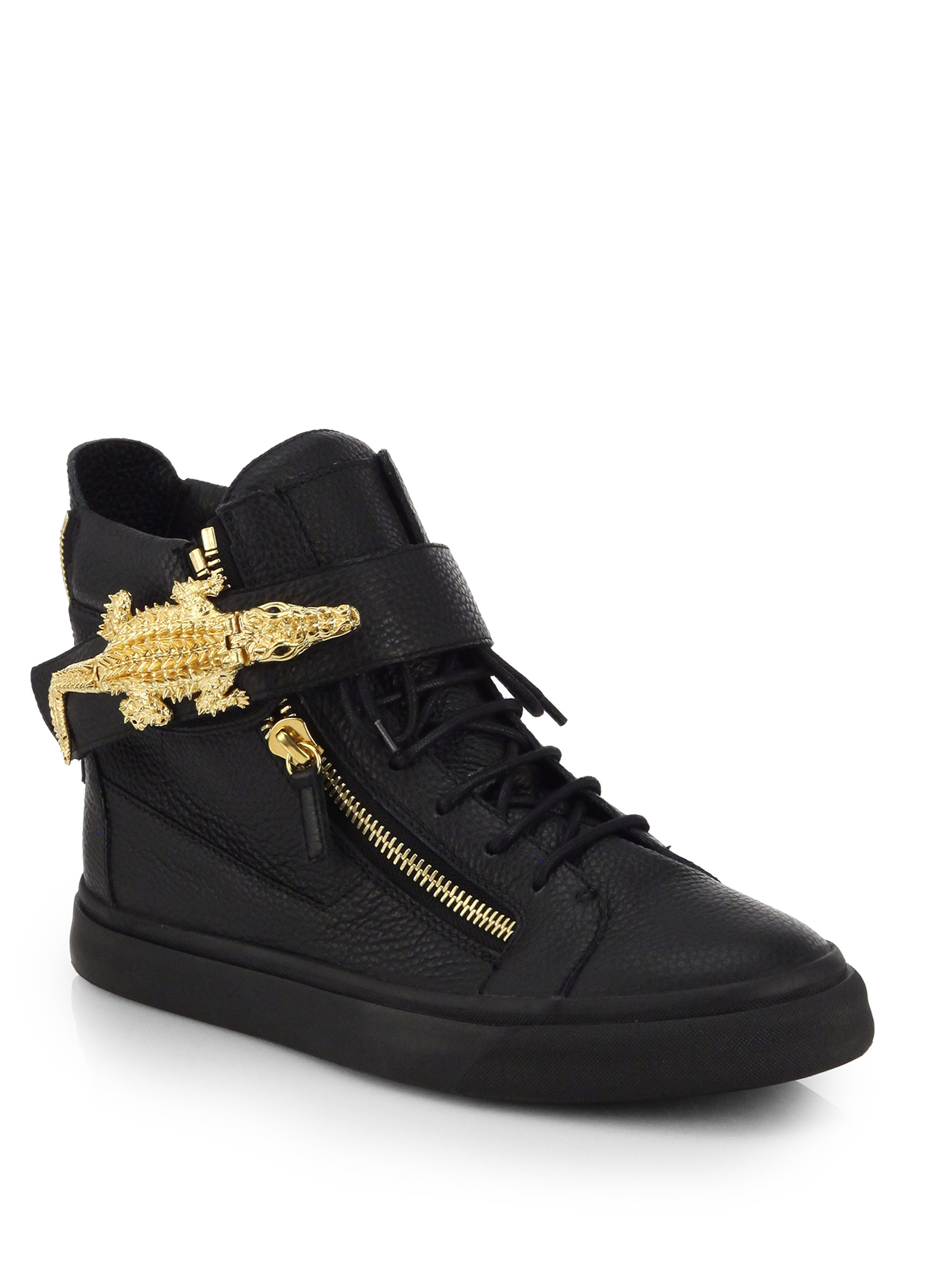 Giuseppe zanotti Alligator Leather High-top Sneakers in Black for Men ...