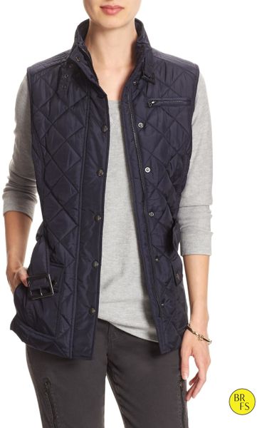 Banana Republic Factory Quilted Puffer Vest in Blue (True navy) | Lyst
