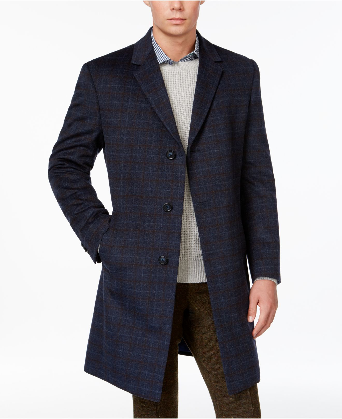 Lyst - Tommy Hilfiger Barnes Slim-fit Overcoat in Blue for Men