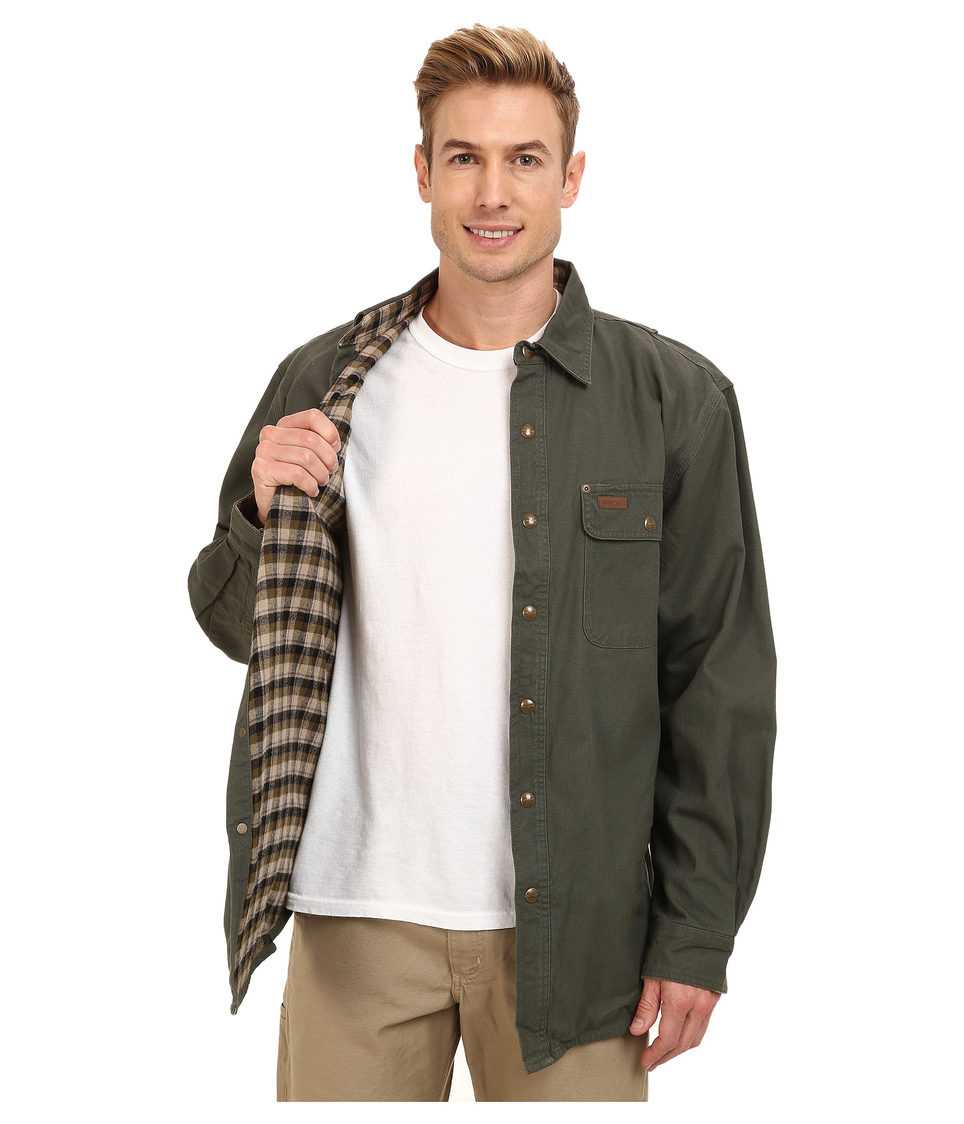 Lyst - Carhartt Weathered Canvas Shirt Jacket in Blue for Men