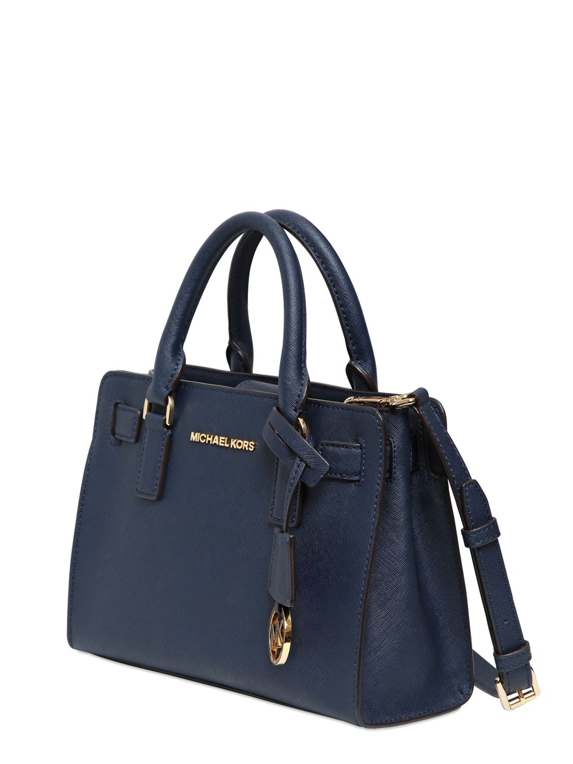 Michael michael kors Small Dillon Saffiano Leather Bag in Blue (NAVY ...