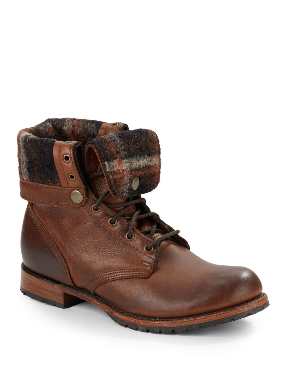 classic short wool lined leather boot