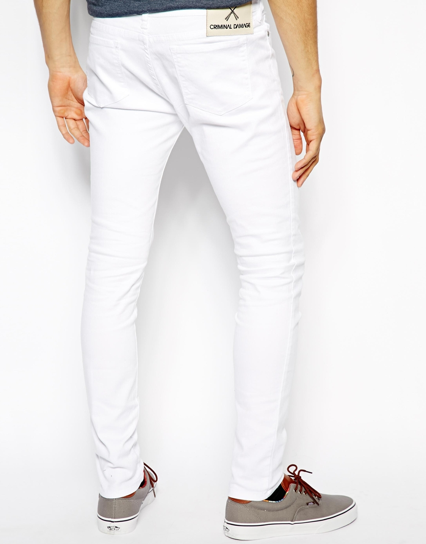 damage white jeans