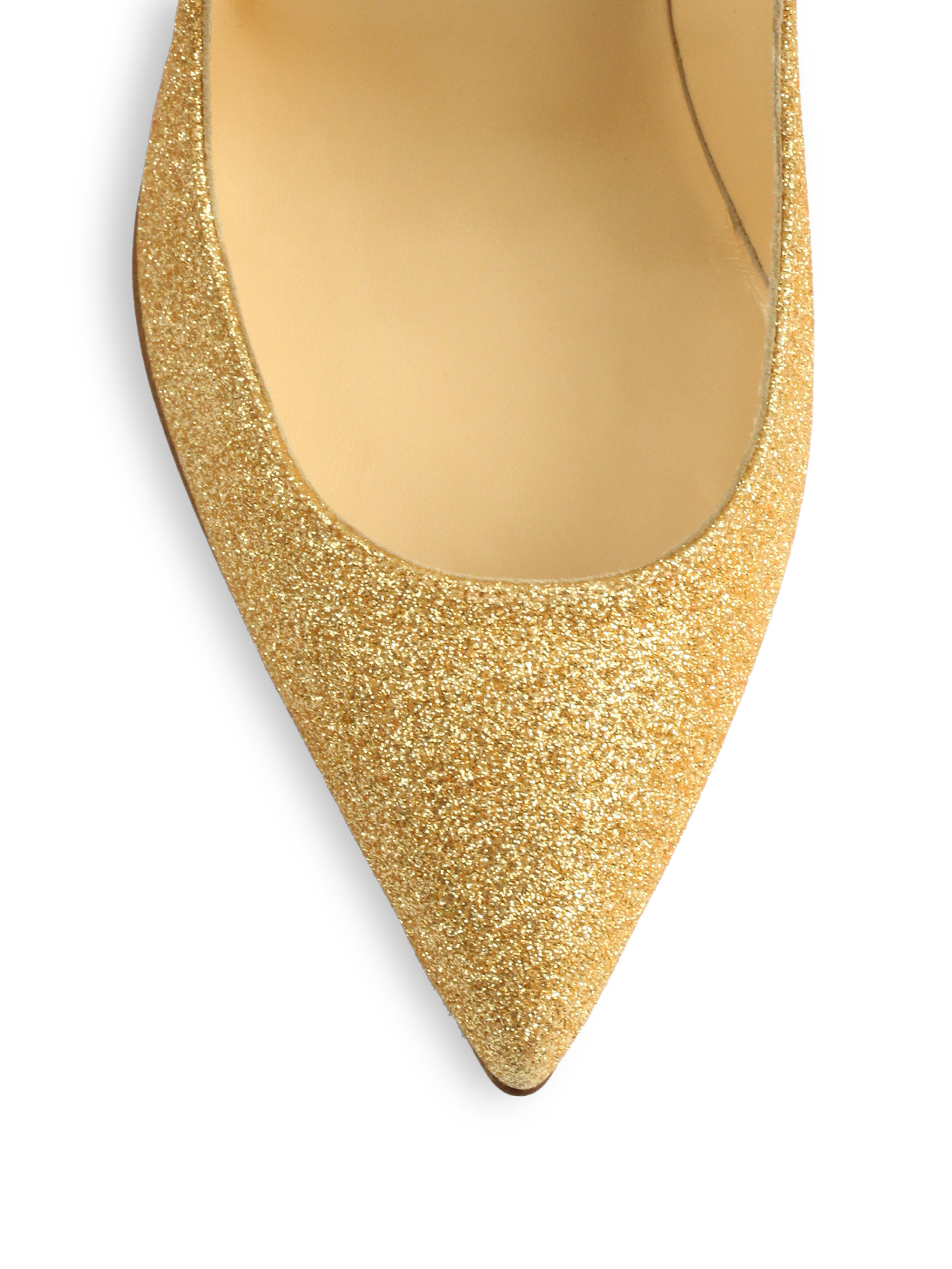 Christian louboutin Pigalle Glitter Pumps in Gold | Lyst  
