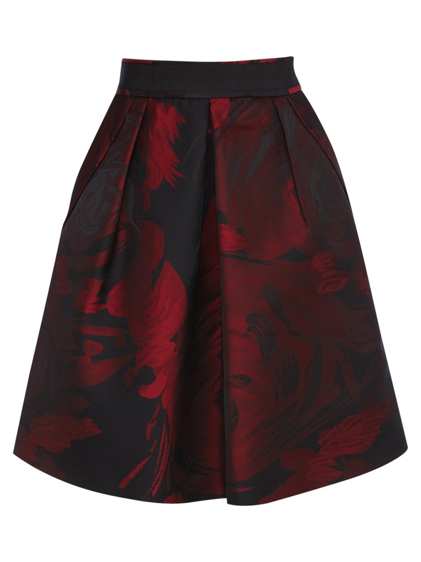 Coast Etna Jacquard Skirt in Red | Lyst