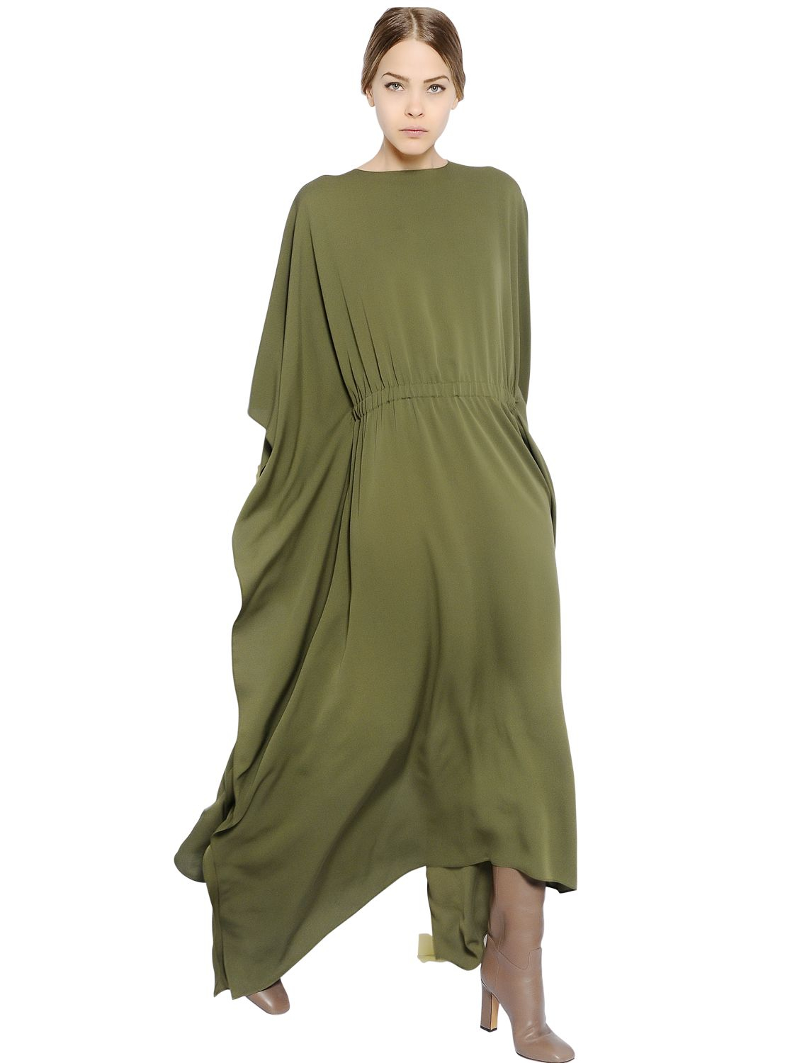 Valentino Light Silk Cady Caftan Dress in Green - Lyst1125 x 1500