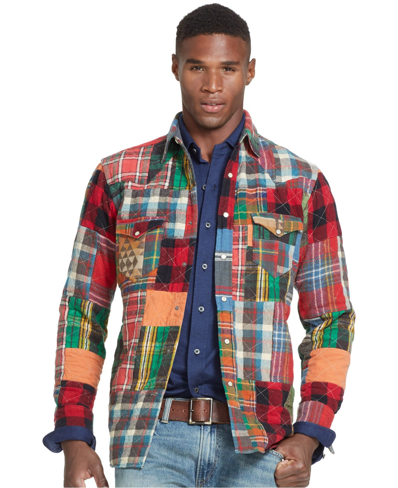 Lyst - Polo Ralph Lauren Patchwork Flannel Western Shirt for Men