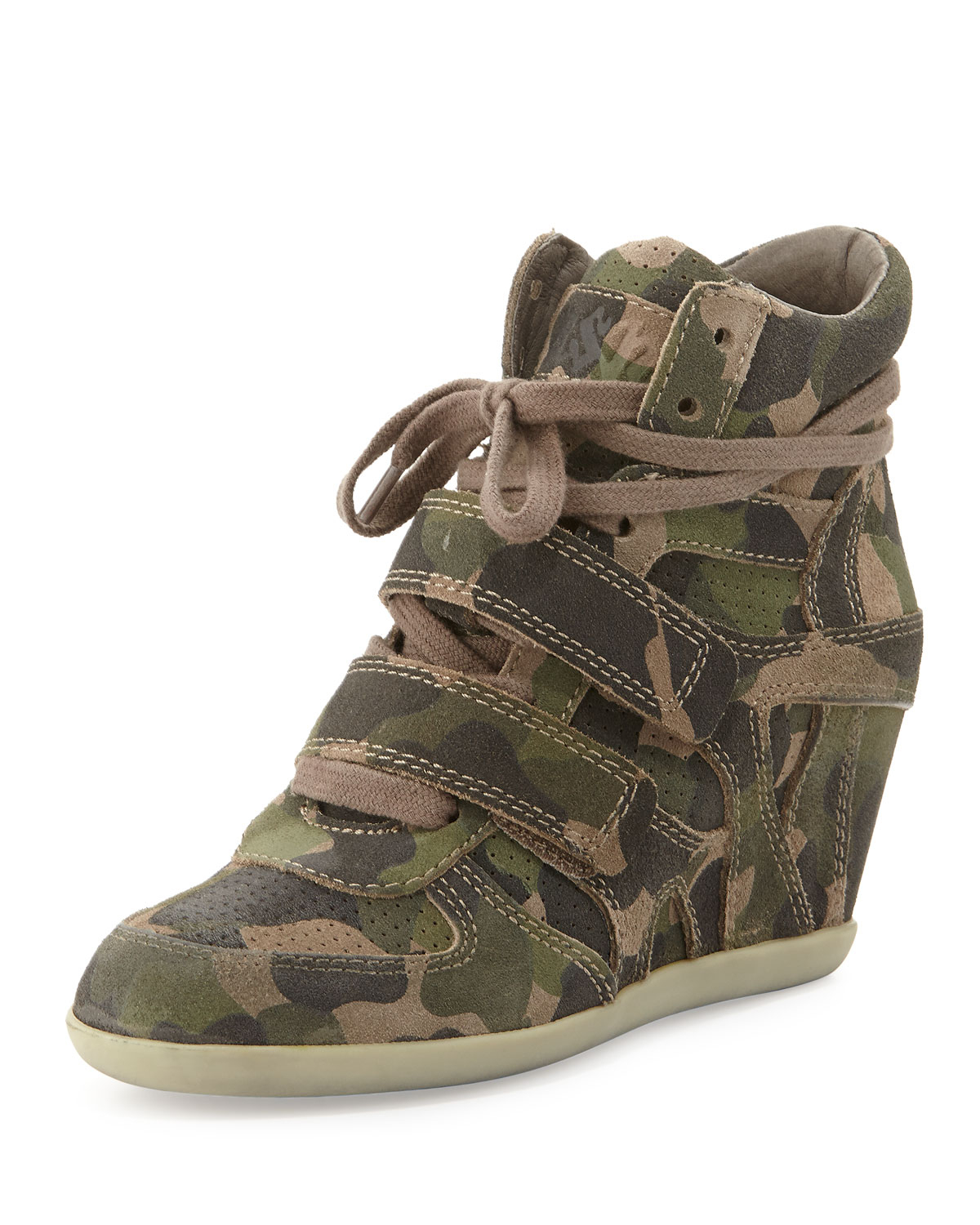 Lyst - Ash Bea Wedge Sneakers Green Camo in Green