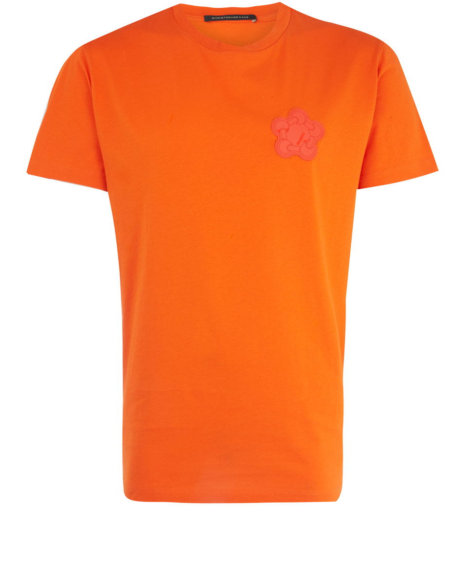 Lyst - Christopher Kane Orange Patch Cotton Tshirt in Orange