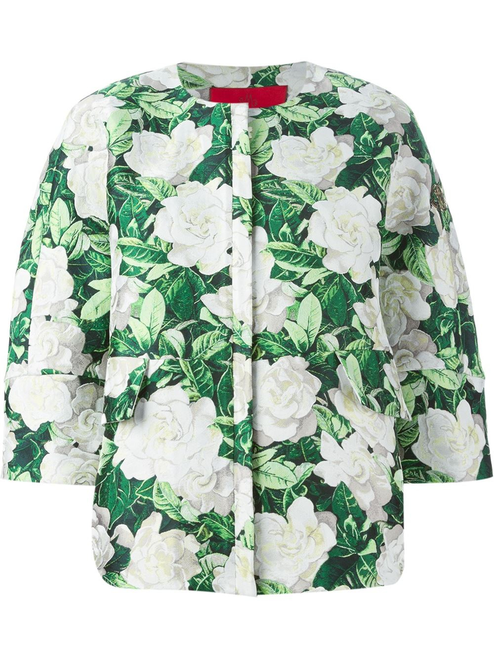 Moncler gamme rouge All-Over Rose-Print Jacket in Green | Lyst