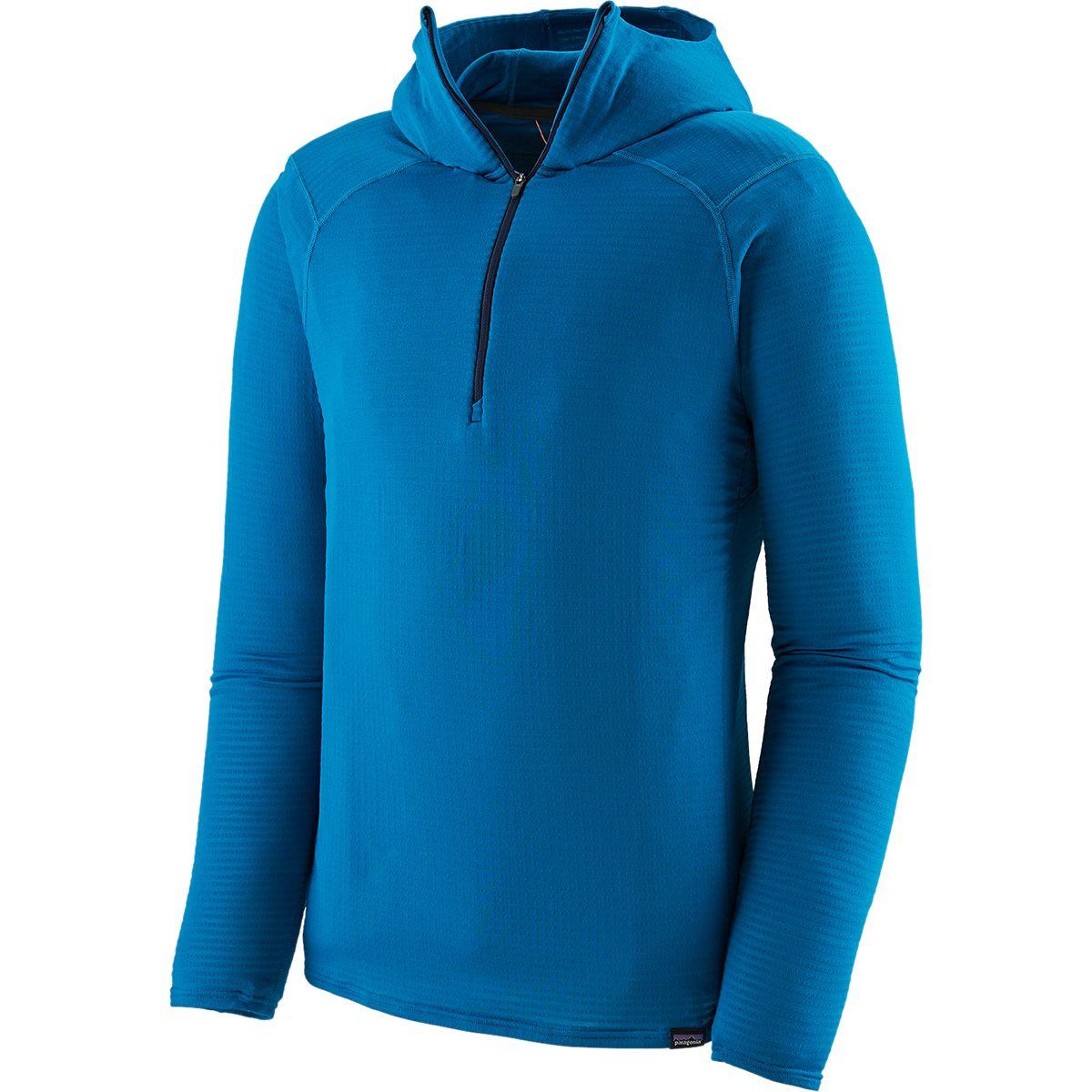 Patagonia Fleece Capilene Thermal Weight Hooded Zip-neck Top in Blue ...