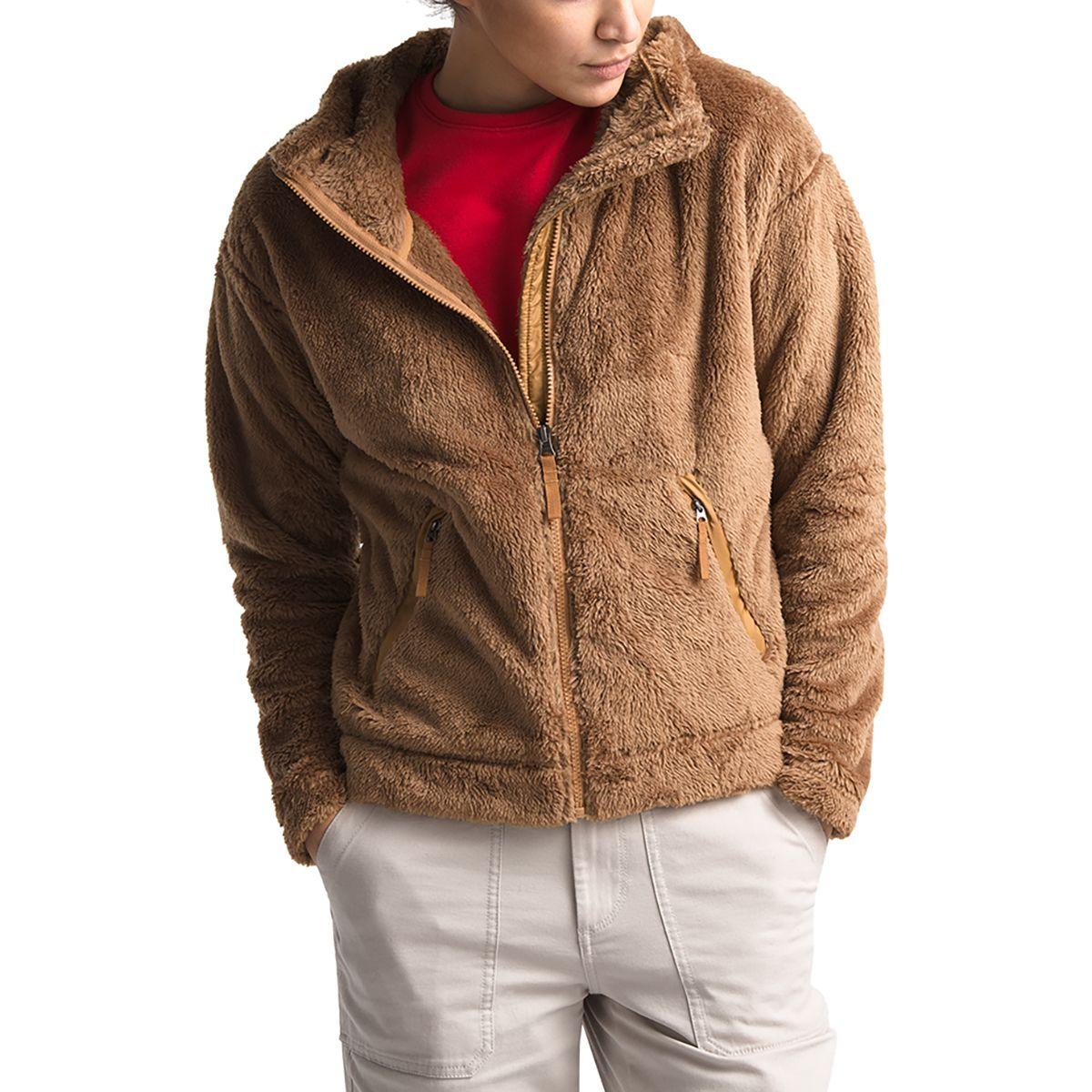The North Face Furry Fleece Hooded Jacket in Brown - Lyst