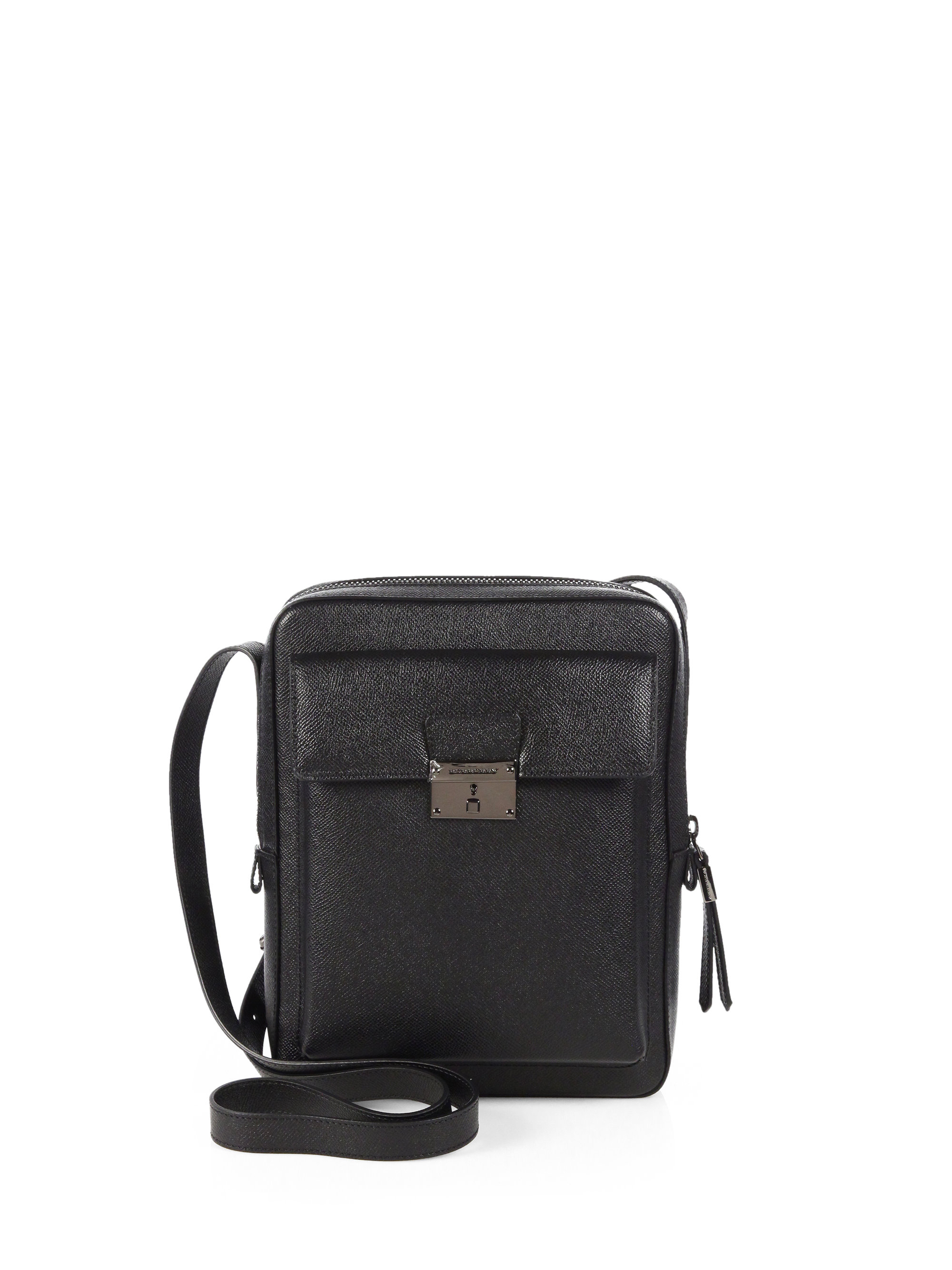 Lyst - Burberry Leather Crossbody Camera Bag in Black