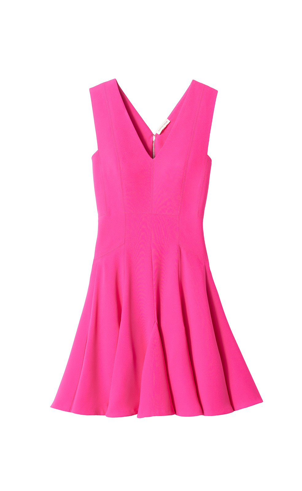 Rebecca taylor Sleeveless Crepe V-neck Dress in Pink | Lyst
