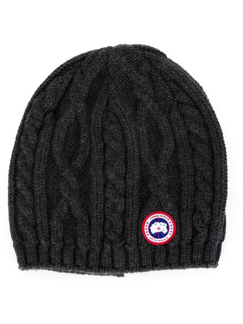 Lyst Canada Goose Cable Knit Beanie in Gray