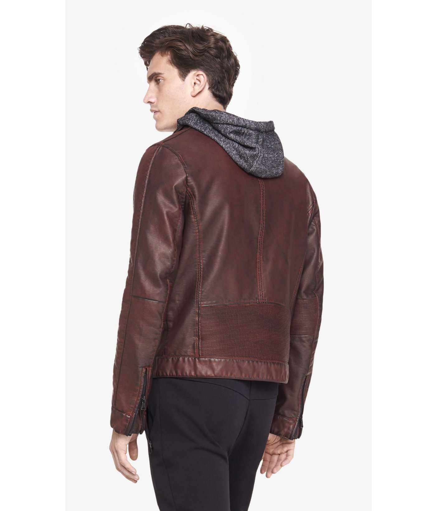 Lyst Express Minus The Leather System Biker Jacket In Purple For Men Gallery