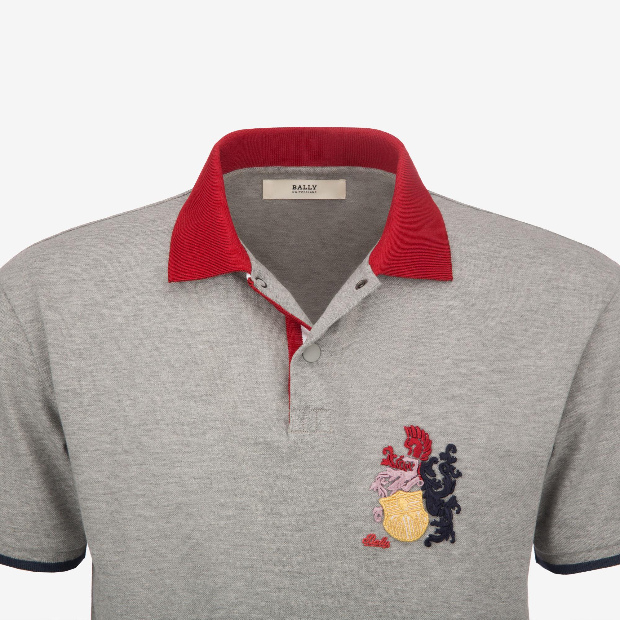 Lyst - Bally Crest Polo Shirt in Gray for Men