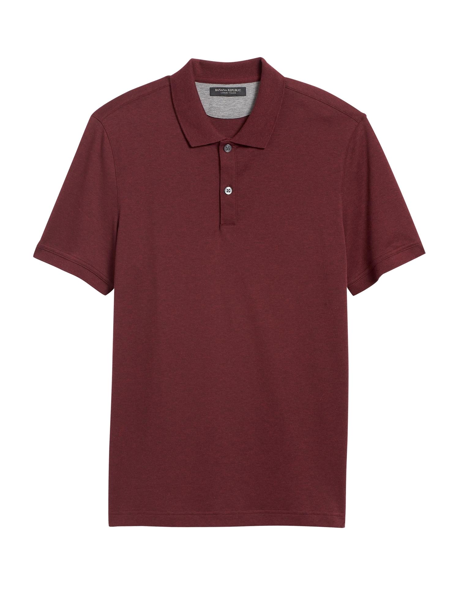 Banana Republic Cotton Luxury Touch Polo Shirt In Red For Men Lyst