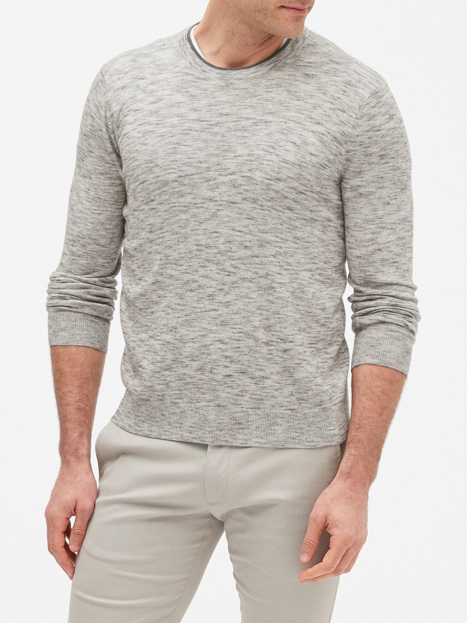 Banana Republic Factory Space-dyed Crew Neck Sweater in Gray for Men - Lyst