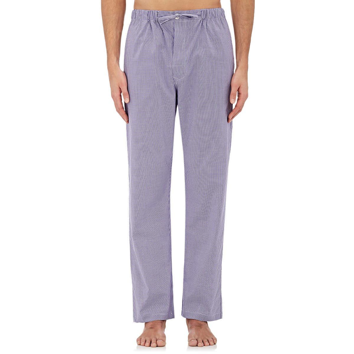 Barneys new york Gingham Cotton Poplin Pajama Pants in Purple for Men ...