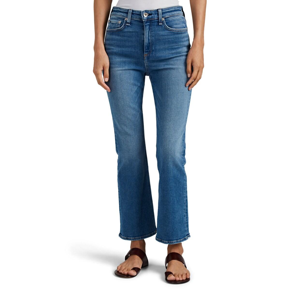 Rag & Bone Denim Nina High-rise Ankle Flare Jeans in Blue - Lyst