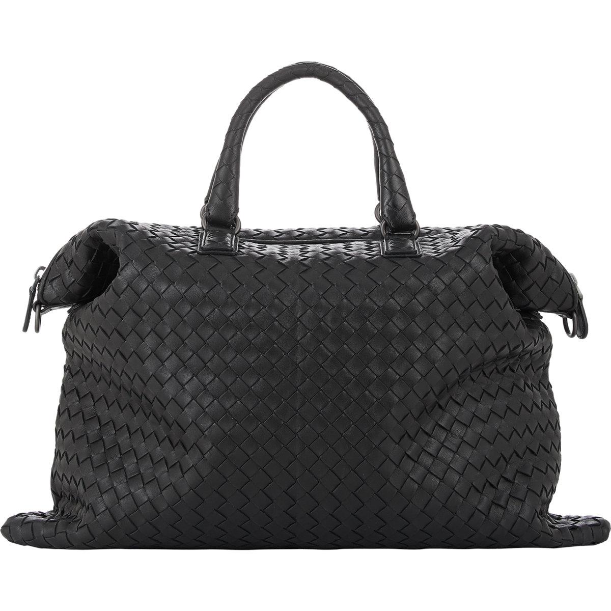 Lyst - Bottega Veneta Shopper Intrecciato Leather Tote in Black