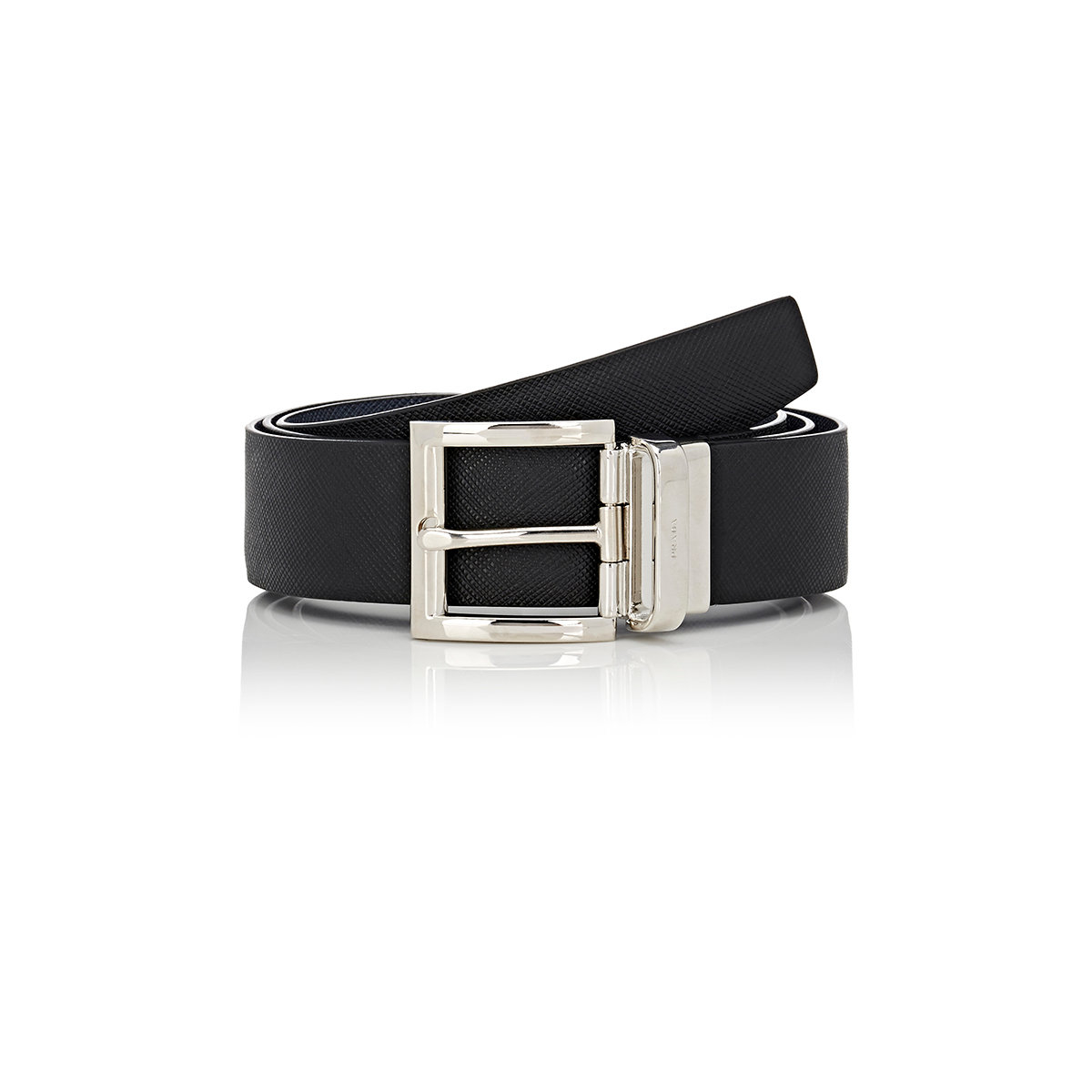 Prada Reversible Saffiano Leather Belt In Black For Men Lyst