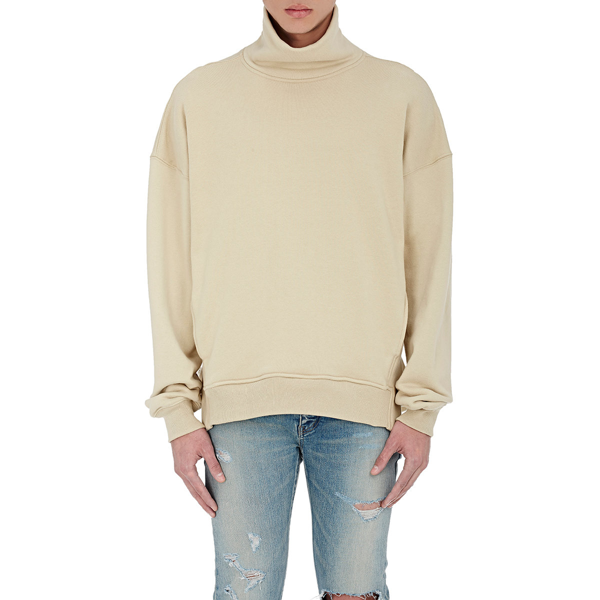 Download Fear Of God Mock Turtleneck Sweatshirt in Natural for Men ...