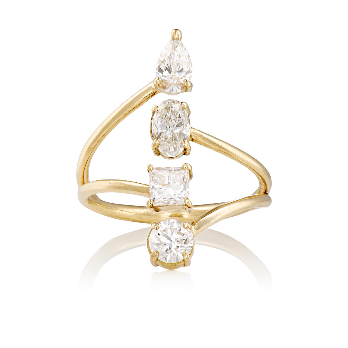 Ileana makri Diamond End Ring in Metallic Lyst Ileana makri Diamond End Ring in Metallic Lyst